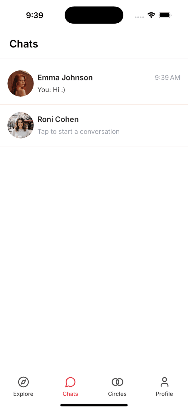 Step 3: Match, chat & connect instantly